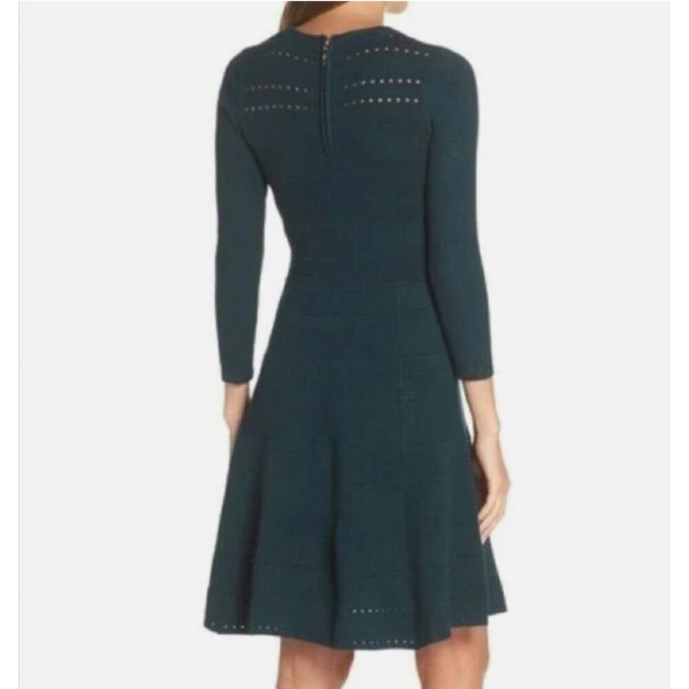 Eliza J Green Long Sleeve Sweater Dress Knee Length Exposed back zipper Sz 3XL - Picture 12 of 12